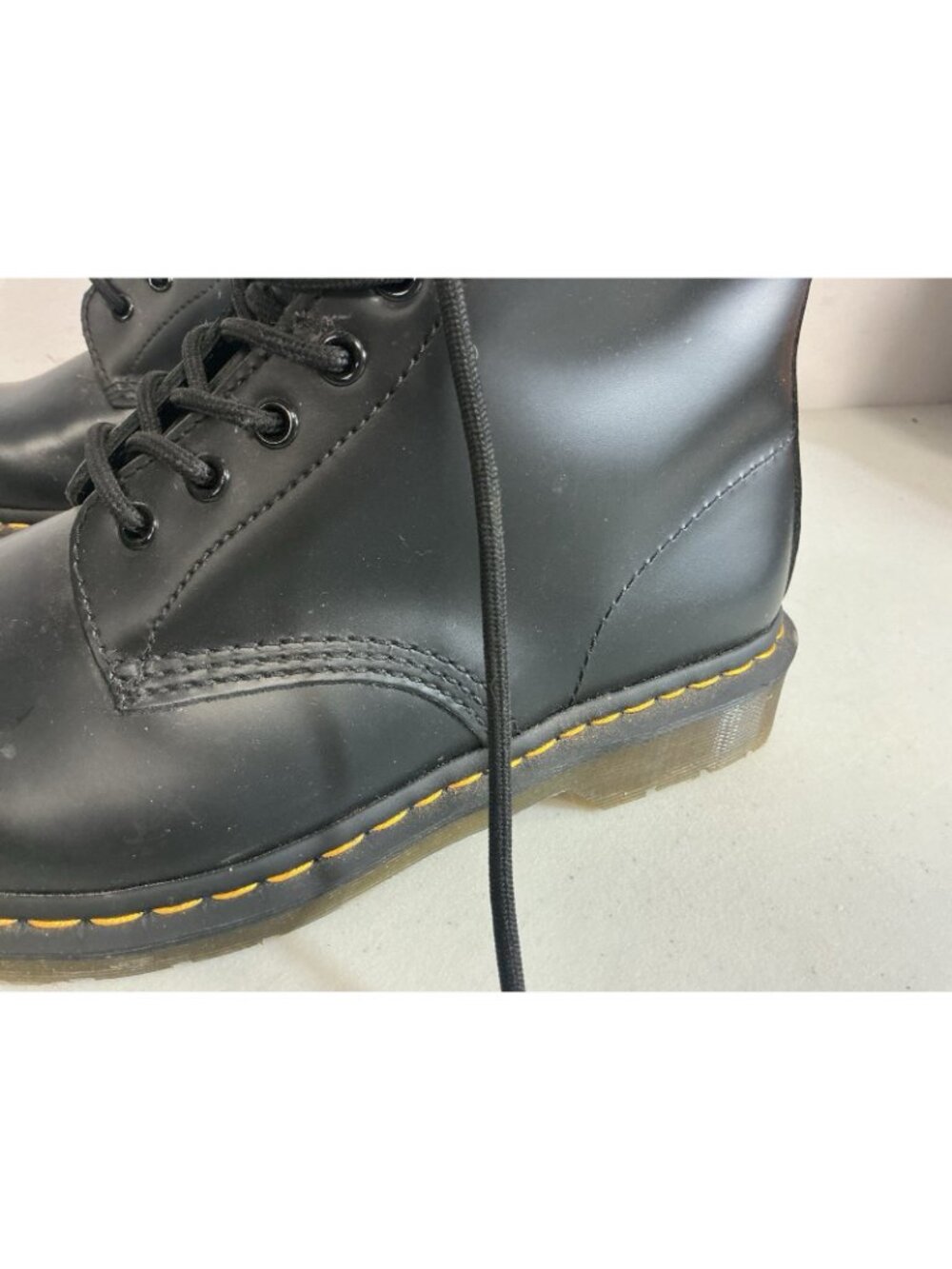 Doc Martens Combat Boots Black Leather Mens 10.5 New - Picture 2 of 9